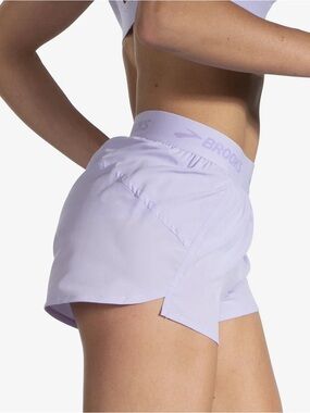 Brooks Chaser 3” Lined Running Shorts Violet Dash Lavender Purple Small